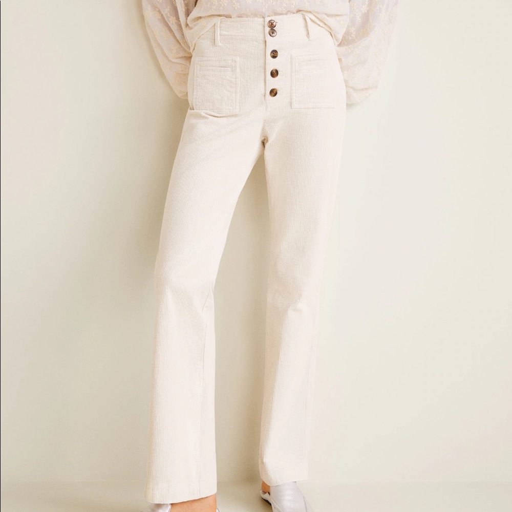 MANGO Women’s Buttoned Corduroy Pants